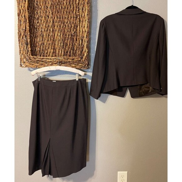 Talbots Skirt Suit Brown 16P Stretch Wool Blazer & Skirt All Season Classic - Picture 15 of 15